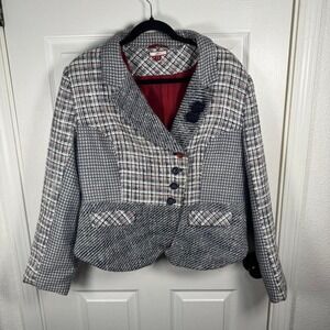 Blue and red plaid blazer‎ from Joe Browns